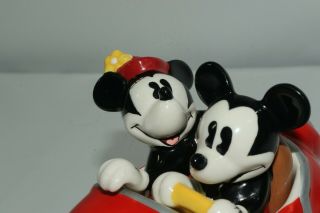 Vintage Disney Mickey and Minnie Mouse Salt and Pepper Shakers Car EUC 3