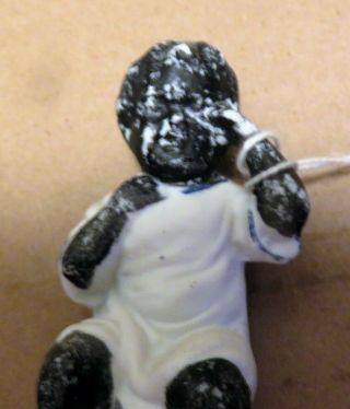 Vintage Black Americana Bisque Figurine Crying Child on Chamber Pot - 3 
