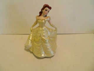 Disney Schmid Beauty And The Beast Belle Porcelain Musical Figurine 7 Inch