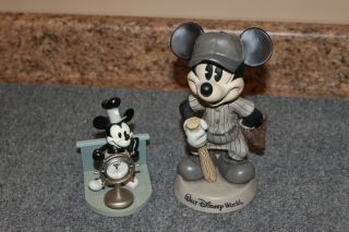 Mickey Mouse Steamboat Willie Clock Baseball Player Disney World & Cruise Line