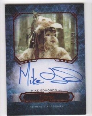 2016 Star Wars Masterwork Autograph Card Mike Edmonds Canvas 11/25