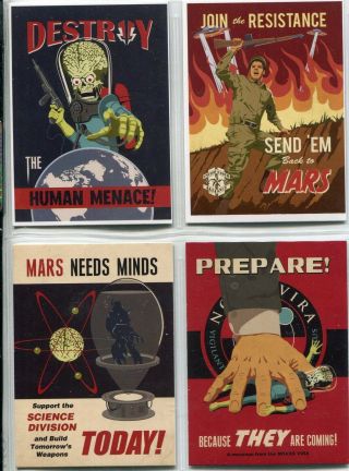 Mars Attacks Invasion Complete 4 Card Chase Set Join The Fight