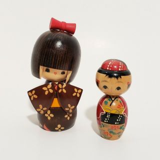 Vintage Asian Kokeshi Doll Japan Wood Nodder Japanese Bobblehead Wooden