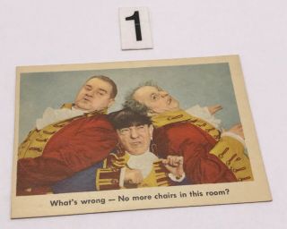 1959 Fleer Three 3 Stooges Card 90 Ex Nm Whats Wrong No More Chairs In This Room