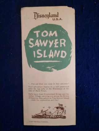 1957 Disneyland Tom Sawyer Island Brochure/map,  Vg Cond See Pic
