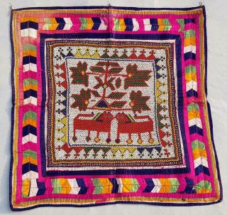 26 " X 25 " Handmade Bead Embroidery Old Tribal Ethnic Wall Hanging Decor Tapestry