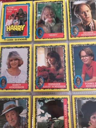 Harry And The Hendersons Topps 1987.  Complete 77 Card Base Set