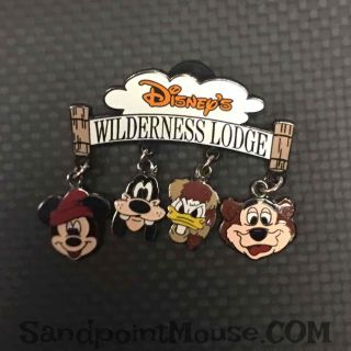 Disney Wilderness Lodge Dangle Mickey Goofy Donald Characters Pin (us:2181)