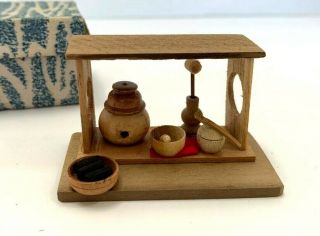 Vintage Japanese Miniature Wooden Tea Ceremony (m36)