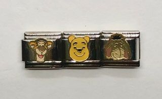 Disney Exclusive Add - A - Link Tigger,  Winnie The Pooh,  Eeyore Bracelet 3 - Link Set