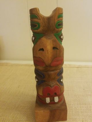 Vintage Wood Carved Northwest Coast Totem Pole Unmarked