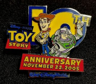 Retired 2003 Disney Wdw Toy Story 10th Anniversary Buzz & Woody Pin Le 2000
