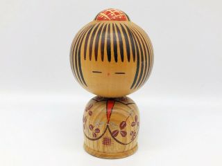 4.  5 Inch Japanese Vintage Sosaku Wooden Kokeshi Doll / Cute Kimono Girl