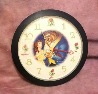 Rare Disney Beauty And The Beast Wall Clock - Disney Channel Mail Away Promo