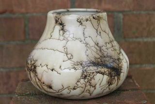 Vintage Signed Sk Skeeter Vail Navajo Native American Art Pottery Horsehair Vase