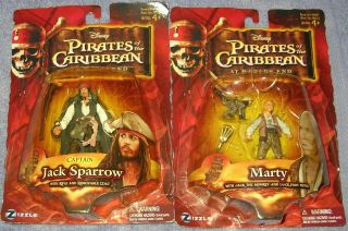 Disney Pirates Of The Caribbean @ World’s End Jack Sparrow & Marty 2007 Figures