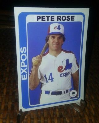 Montreal Expos Pete Rose 1978 Football Style Custom Art Card Hof