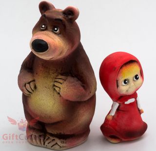 Clay figurine Masha & the Bear Маша и Медведь Russian Cartoon souvenir handmade 4