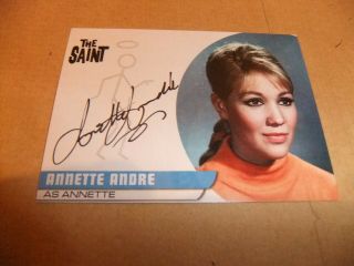 Annette Andre Aa2 Autograph Card The Saint Roger Moore Randall Hopkirk Deceased