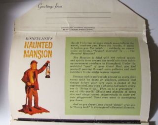 Haunted Mansion Disneyland postcard folder 12 Funtastic scenes ' 69 - ' 72 3