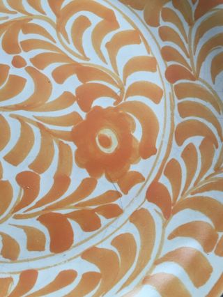 Vintage JMB Mexican Talavera Pottery Hand Painted Dinner Plate Wall Art Orange 4
