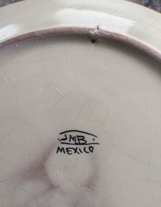 Vintage JMB Mexican Talavera Pottery Hand Painted Dinner Plate Wall Art Orange 6