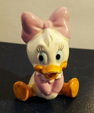 Vintage Rare Disney Baby Daisy Duck Figurine Ceramic/porcelain Japan 2.  5 " Tall