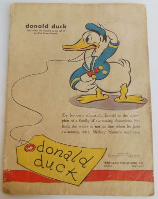 Donald Duck 1935 Linen Comic Book Walt Disney Enterprises Whitman Publishing