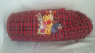 Winnie The Pooh And Friends Disney Store Red Plaid Duffle Bag 22 " X 12 "