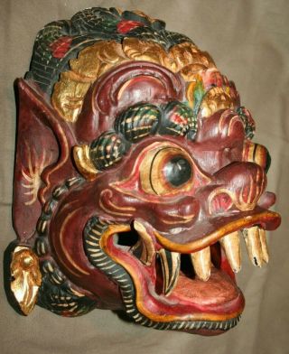 Balinese Mask Guardian Singa Lion Barong Topeng Demon Bali Wall Art carved wood 3