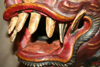 Balinese Mask Guardian Singa Lion Barong Topeng Demon Bali Wall Art carved wood 4