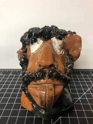 Vintage Handmade Ceramic Head Pottery African American Male Sculpture