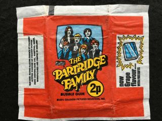 A&bc 1972 The Partridge Family 2p Gum Card Wax Wrapper Bazooka Variant - Good