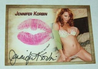2019 Collectors Expo Bw Model Jennifer Korbin Autographed Kiss Print Card