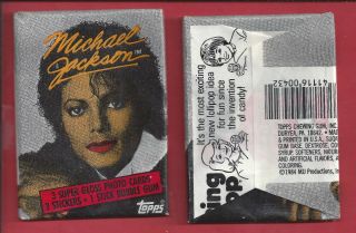1984 Topps Michael Jackson 1st Series Red Lip Rare Single Wax Pack