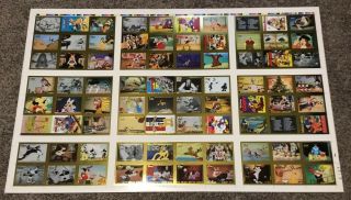 Disney Premium 1995 Skybox 80 Trading Card Set Uncut Factory Press Sheet Rare