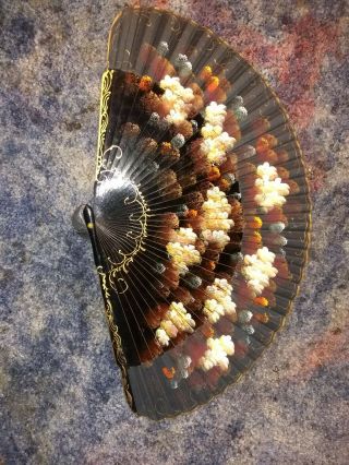 Vintage Japanese Hand Fan Rare 1 Of A Kind