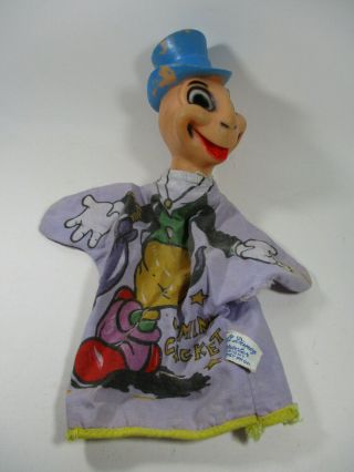Vintage Walt Disney Productions Jiminy Cricket Hand Puppet By Gund