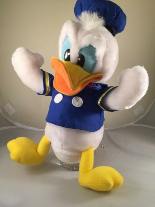 Vintage 1986 Applause Disney Donald Duck Puppet Plush Full Body 619
