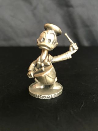 Walt Disney Usa Schmid Fine Pewter Donald Duck With Drums 502 Figurine