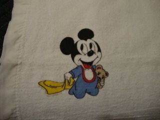 Vintage Dundee Disney Baby Mickey Mouse Minnie Crib Blanket Quilt 35”x 45” 198