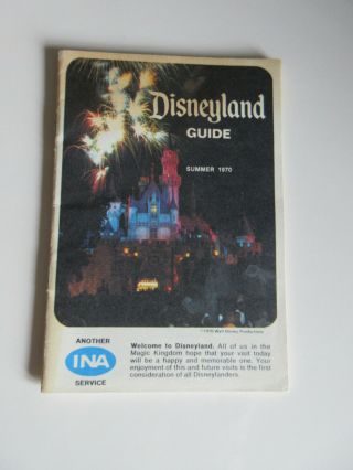 Vintage Summer 1970 Ina Disneyland Disney Guide Map Rare
