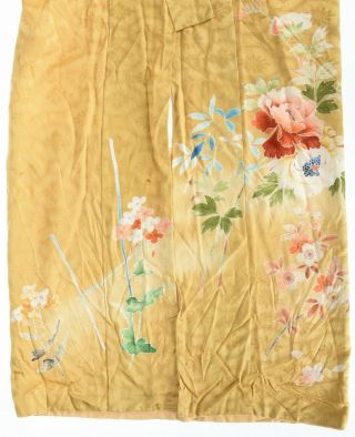 Hand Sewn Vintage Silk Kimono with Floral Decoration 7
