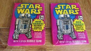 Vintage 1977 (2) Topps Star Wars Series 3 Wax Packs