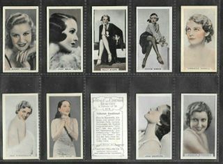 G.  Phillips 1933 (beauties) Full 35 Card Set  Stage & Cinema Beauties