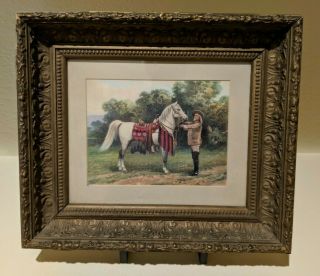 Buffalo Bill Cody And His Horse Print In Antique Frame