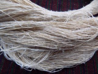 Antique Homespun Raw Flax Thin Yarn Treads 19thc 500m/547yd/85g