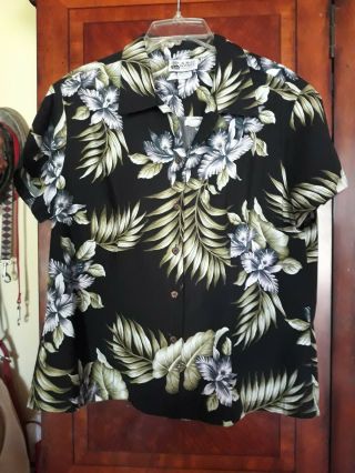 Aloha Republic Hawaiian Women Shirt Made In Hawaii Usa Size Large 100 Cotton