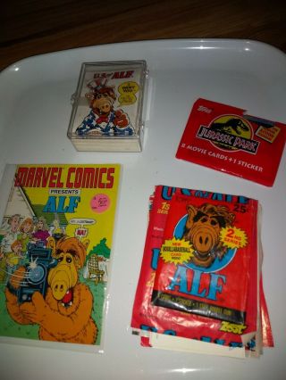Alf Memorabilia Assorted Sticker Bubble Gum Cards With A Whole Set Of The.
