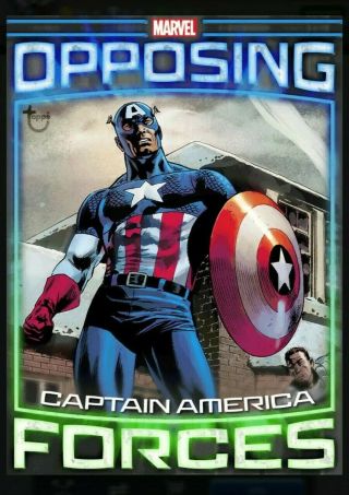 Rare Tilt Opposing Forces Week 1 Captain America Red Skull Topps Marvel Collect